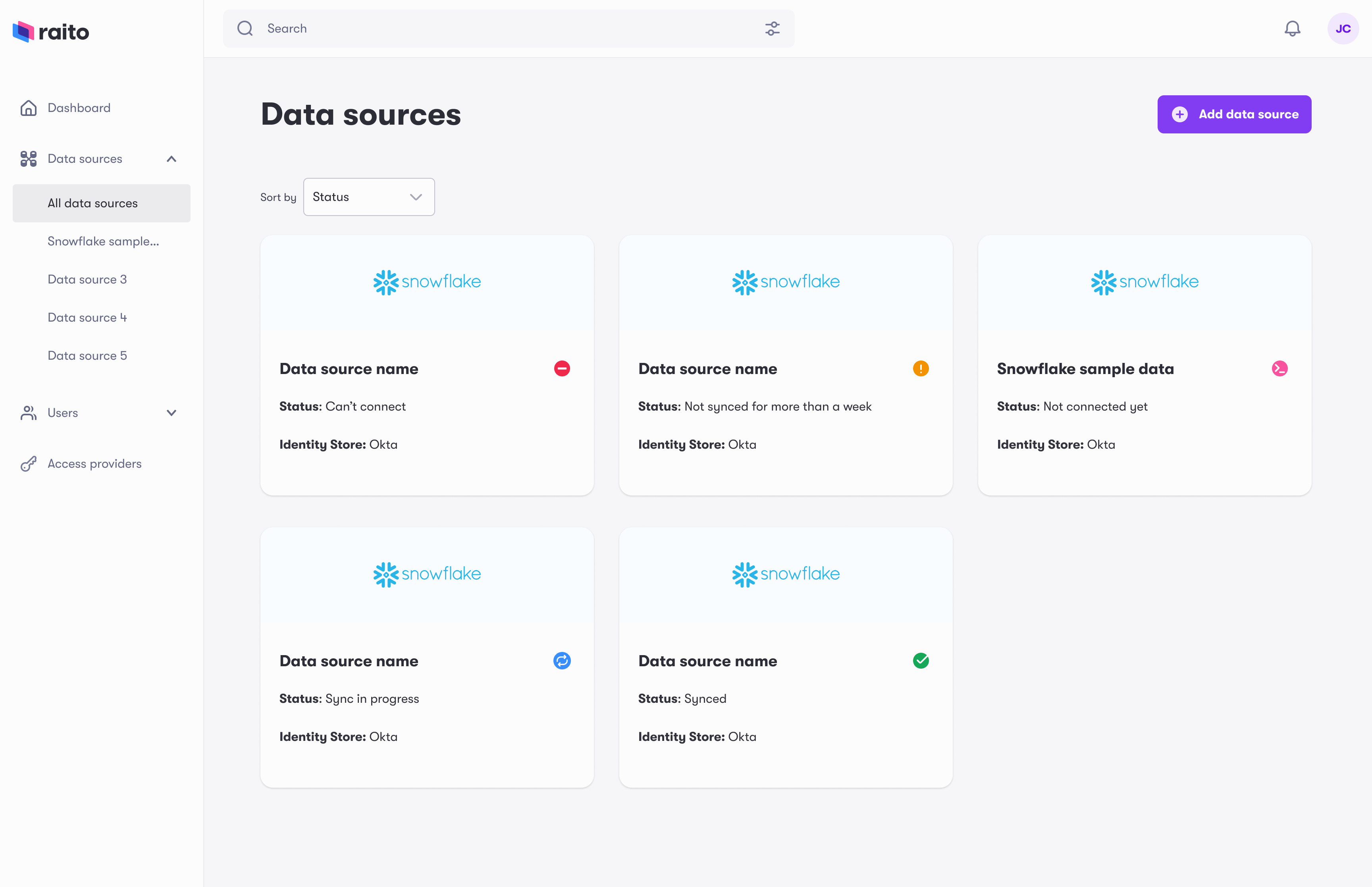 Data Source overview